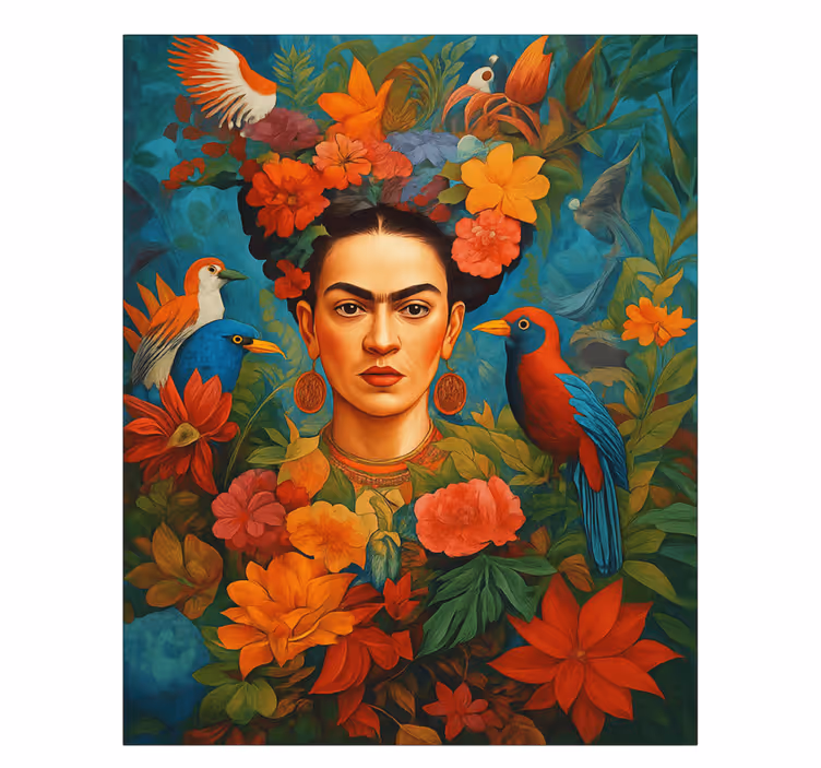 Kunst auf Leinwand frida kahlo exotische vögel - TenStickers