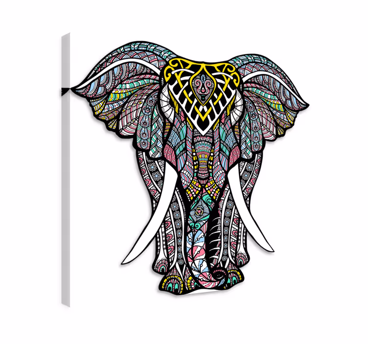 Wandbild elefant mandala vinylteppich elefant - TenStickers