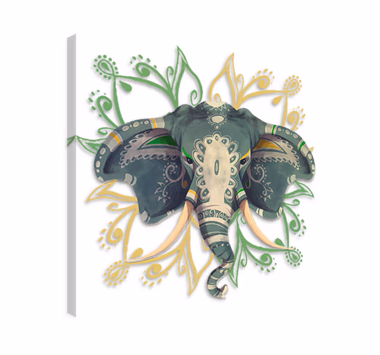 Wandbild elefant mandala aus vinyl - TenStickers