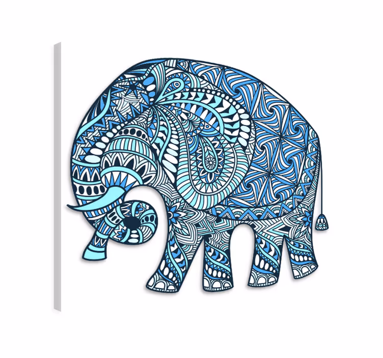 Wandbild elefant mandala mit blume - TenStickers