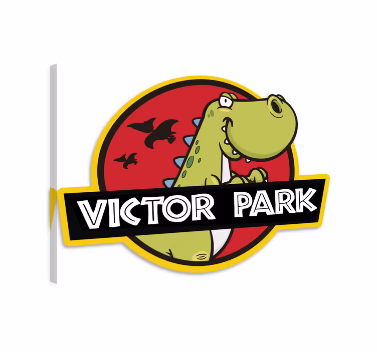 Dinosaurier wandbild mit anpassbarem emblem - TenStickers
