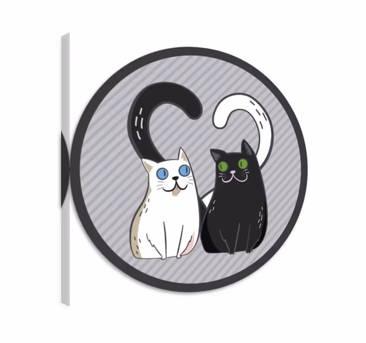 Wandbilder katzen vinylteppich mit zwei katzen augen - TenStickers