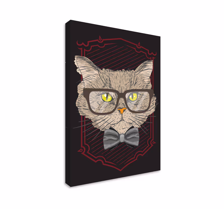 Wandbilder katzen katze mit brille - TenStickers