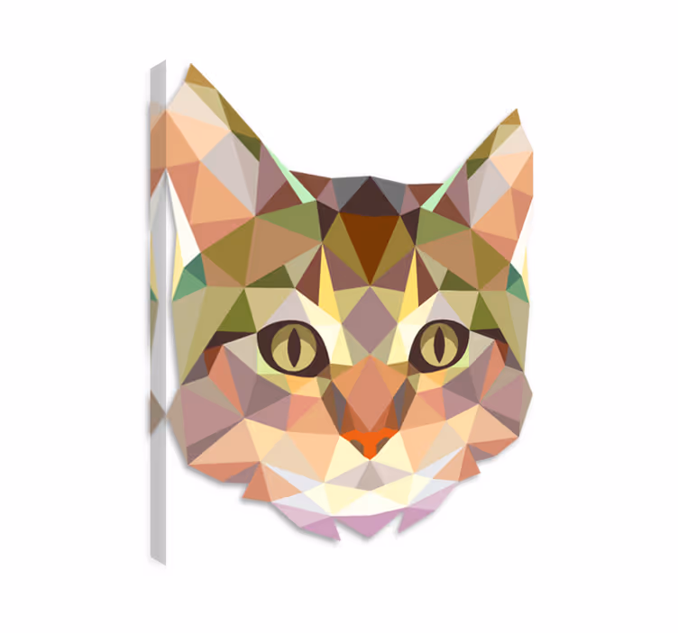 Wandbilder katzen geometrisches katzenkopf wandtattoo - TenStickers
