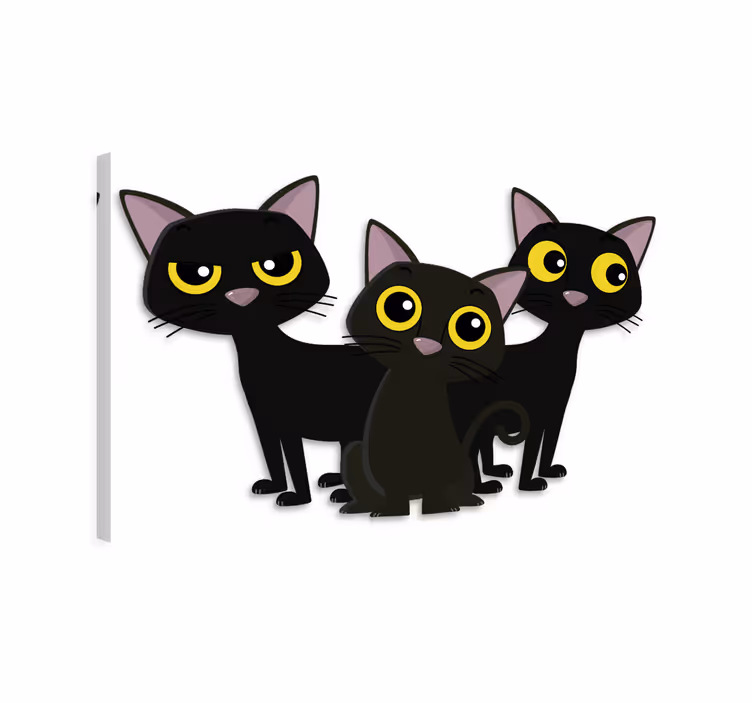 Wandbilder katzen mit schwarzen kätzchen - TenStickers