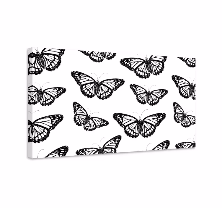 Wandbild schmetterling in schwarz und weiß - TenStickers