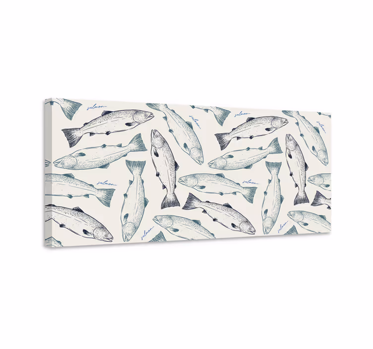 Wandbild fische lachs fangen die blicke - TenStickers