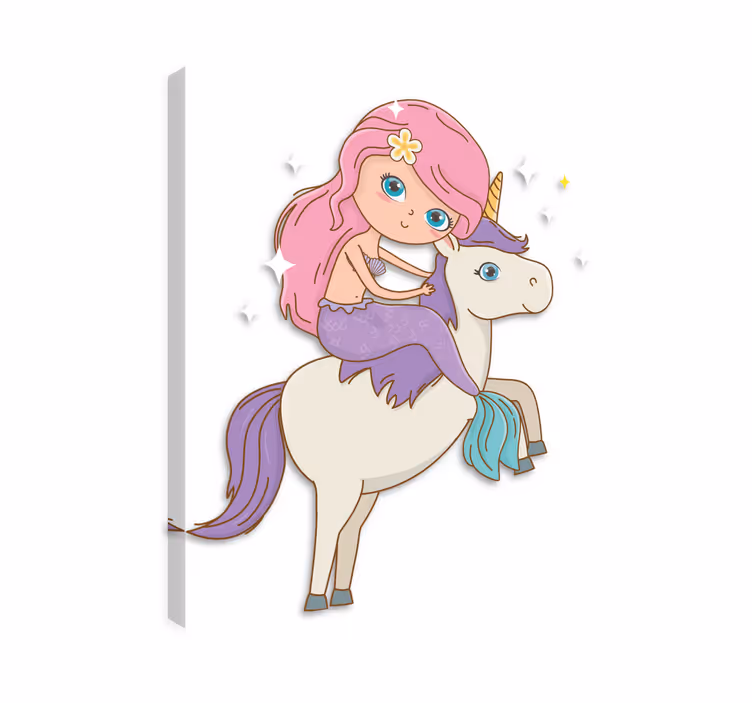 Einhorn wandbild einhorn und meerjungfrau - TenStickers