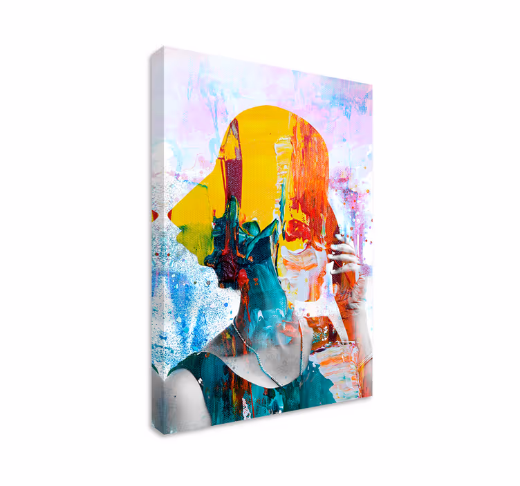 Leinwandbild abstrakt abstrakte bunte silhouette - TenStickers