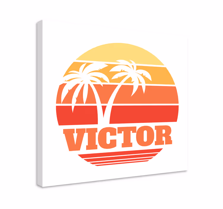 Leinwandbild personalisiert Retro-sonnenuntergang mit Ihrem Namen - TenStickers