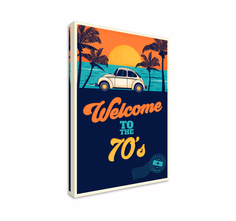 Wandbilder Vintage Willkommen in der 70er vertikale - TenStickers