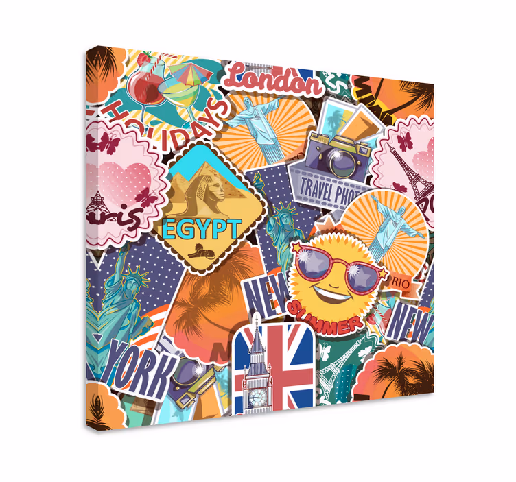 Leinwandbild globale reisecollage - TenStickers