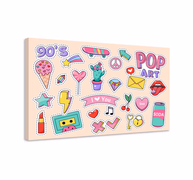 Leinwandbild Teenager 90er jahre vintage - TenStickers
