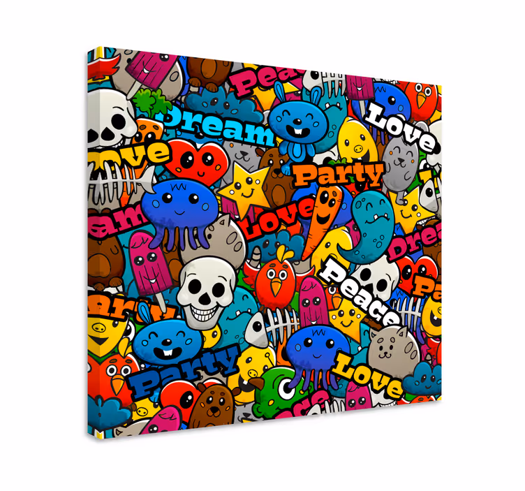 Leinwandbild Persönlichkeit flippige charaktercollage - TenStickers