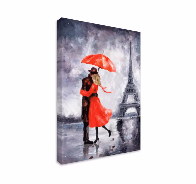 Leinwandbild elegant romantic paris umarmung - TenStickers