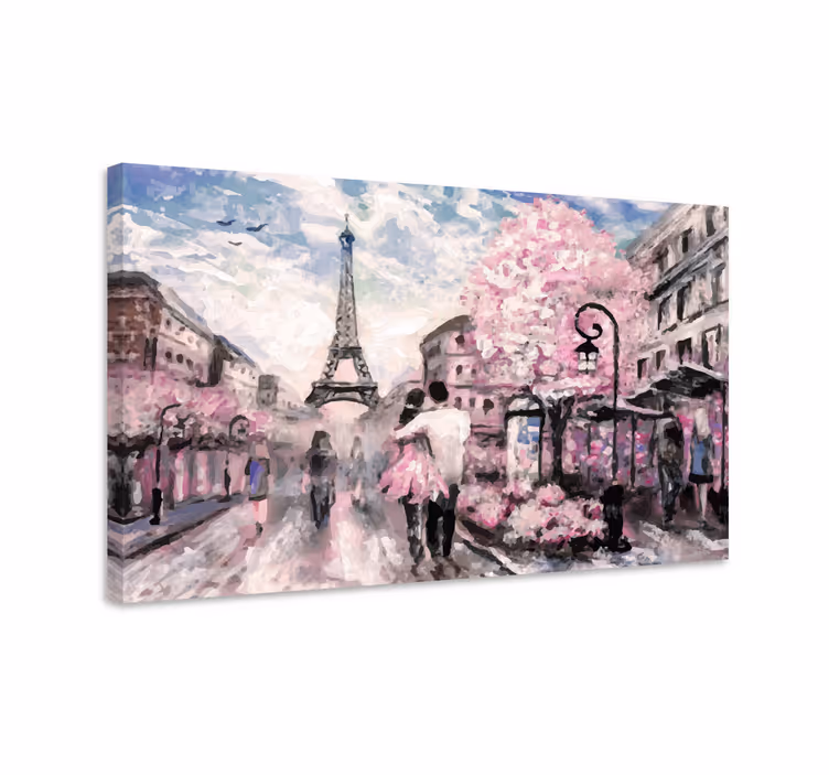 Leinwandbild frühlingsspaziergang in paris - TenStickers
