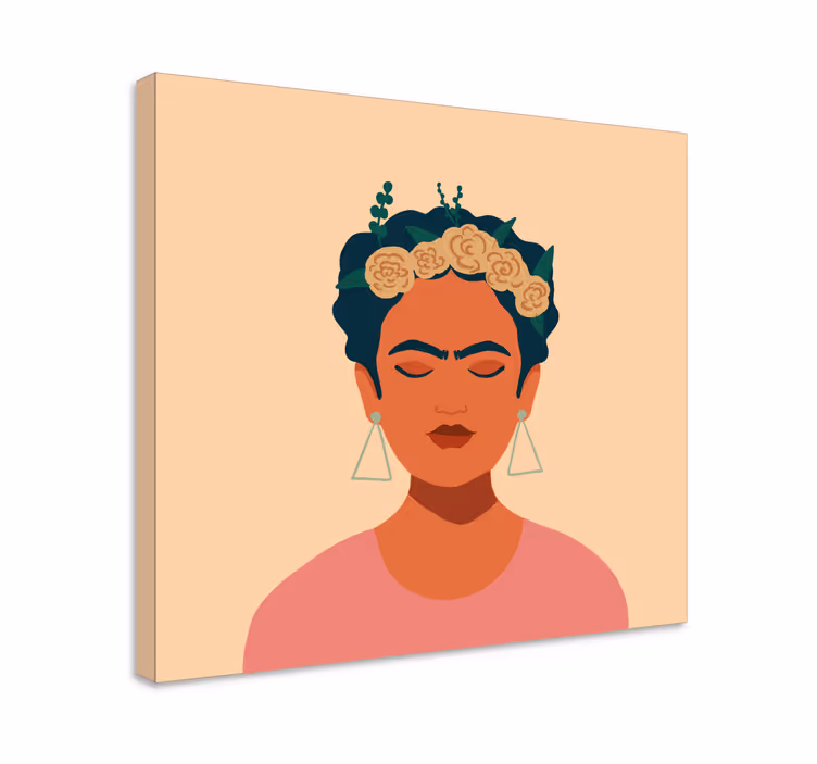 Leinwandbild im frida inspirierten porträt - TenStickers