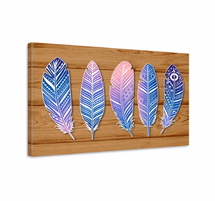 Wandbild Federn stilisierte blaue kollektion - TenStickers