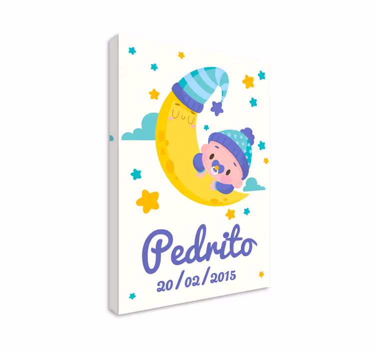 Leinwandbild Kinder Bebe nombre y fecha - TenStickers