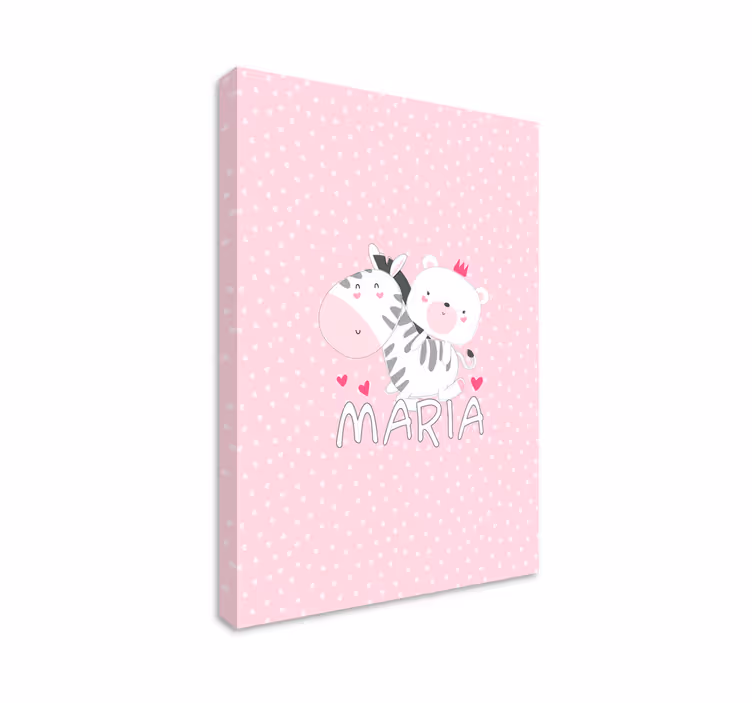 Leinwandbild babys mit niedlichen tierfreunden - TenStickers
