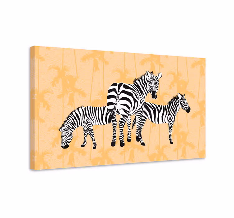 Wandbild tier zebra trio anzeige - TenStickers