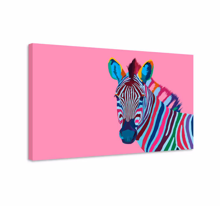 Wandbild Tier Regenbogenzebra - TenStickers