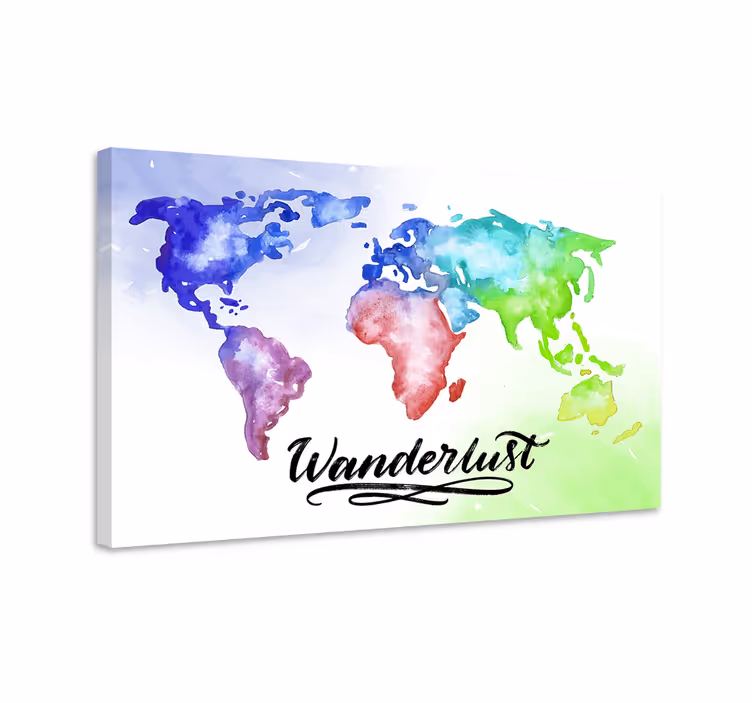 Weltkarte leinwand lebendige weltkarte - TenStickers