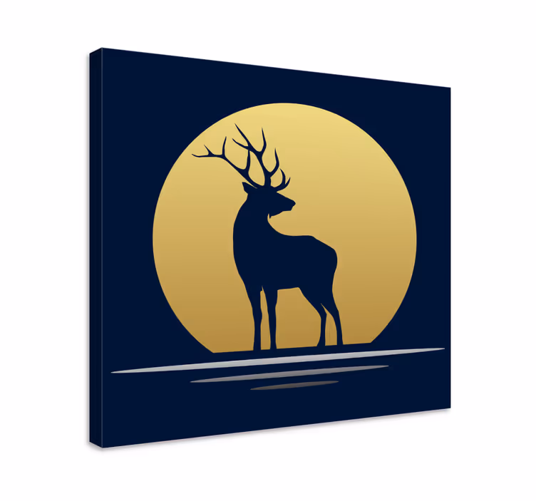 Hirsch Wandbild Hirsch im mondlicht - TenStickers