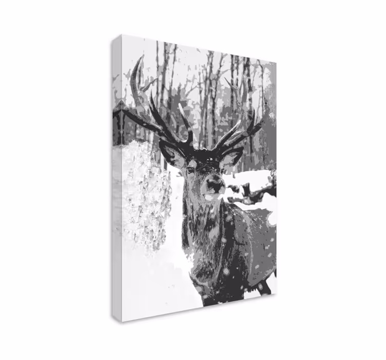 Hirsch Wandbild Graue hirschspuren von farbe - TenStickers