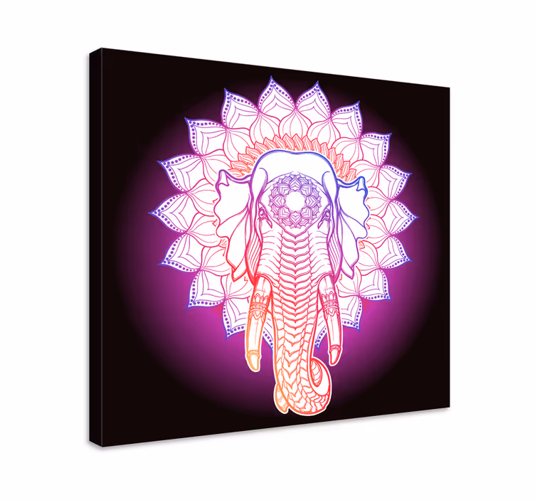 Wandbild Elefant Mehrfarbige mandala-elefanten - TenStickers