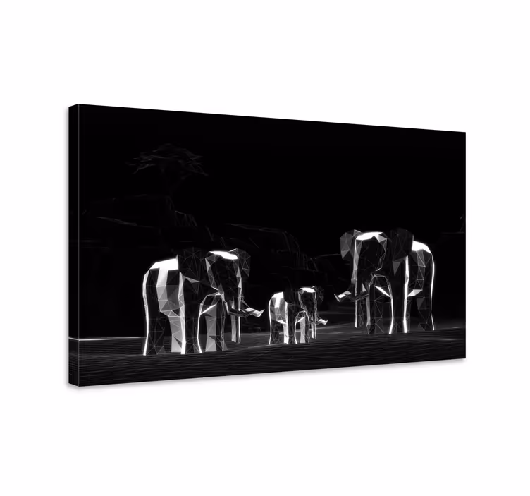 Wandbild Elefant 3d-effekt der grauen elefanten - TenStickers
