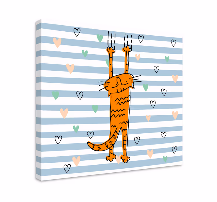 Wandbilder katzen verspielt orangefarbene katze - TenStickers