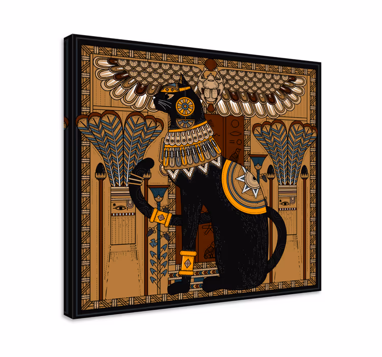 Wandbild elefant mit ägyptischer katze - TenStickers