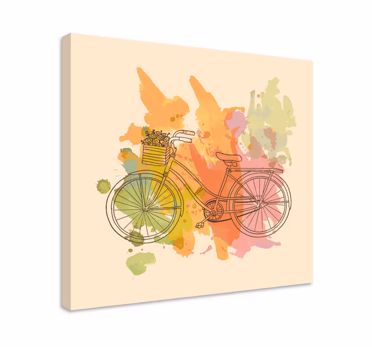 Wandbilder Vintage Vintage fahrrad mit blumen - TenStickers