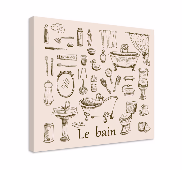 Wandbilder Vintage Vintage badezimmer - TenStickers
