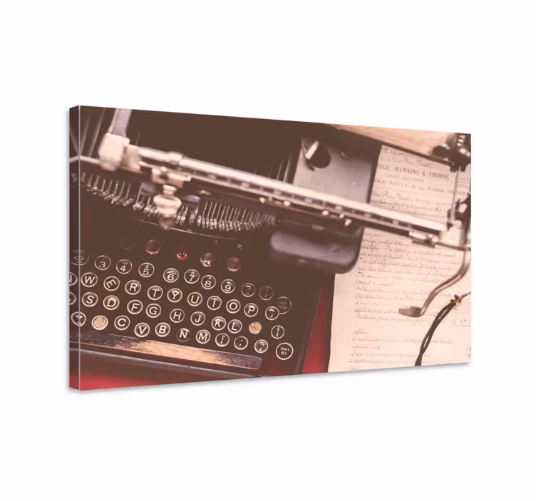 Leinwandbild obst mit vintage schreibmaschinentasten - TenStickers