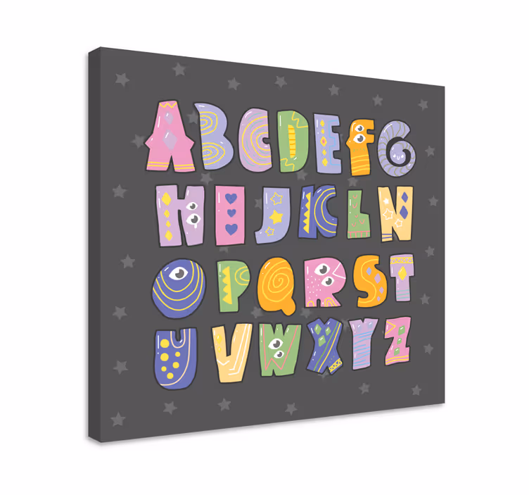 Leinwandbild mit verspielten buchstaben - TenStickers