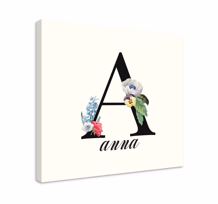 Leinwandbild floral initial a - TenStickers