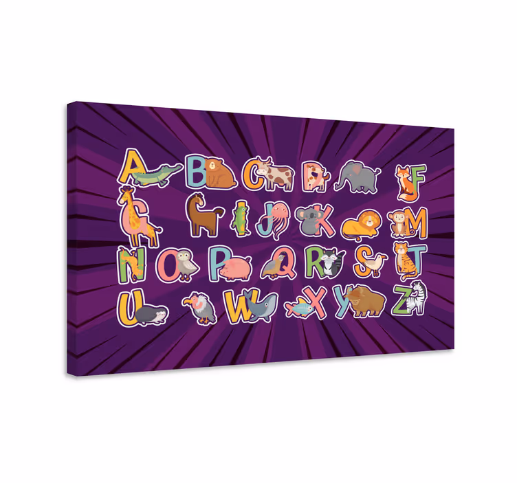 Leinwandbild kinder tieralphabet spaß - TenStickers
