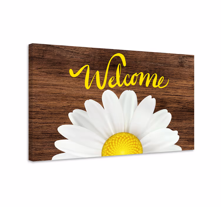 Leinwandbild Diele Blumen willkommen - TenStickers
