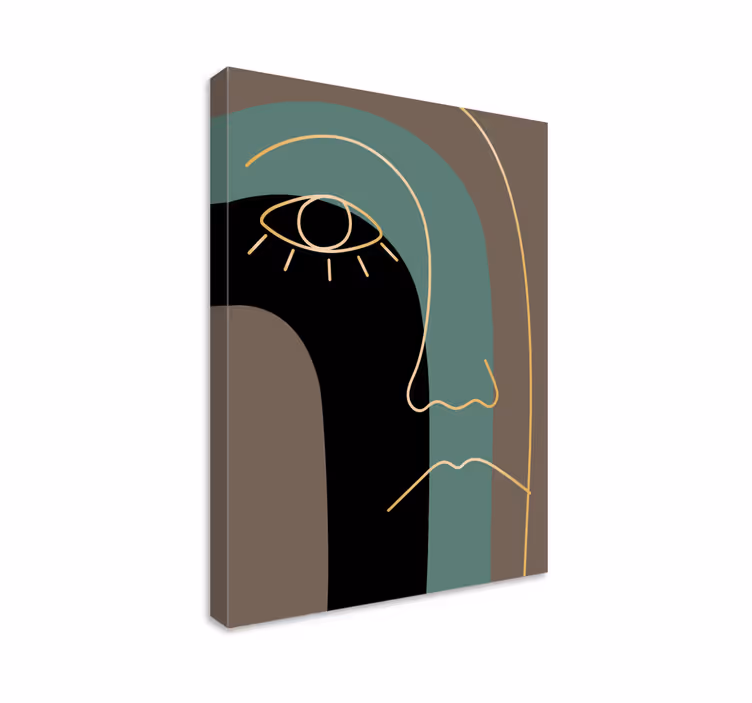 Leinwandbild abstrakt minimalistischer gesichtsumriss - TenStickers