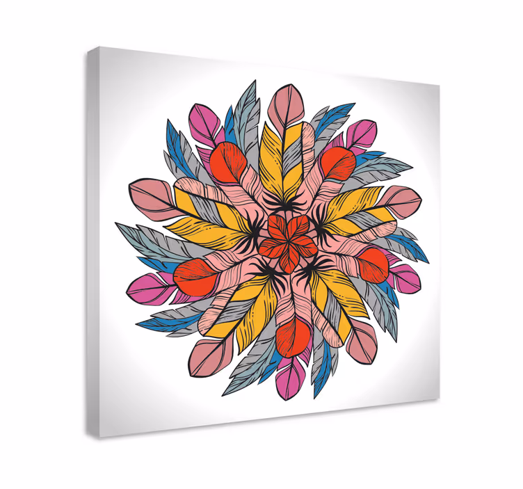 Mandala Wandbilder Mandala aus federn - TenStickers