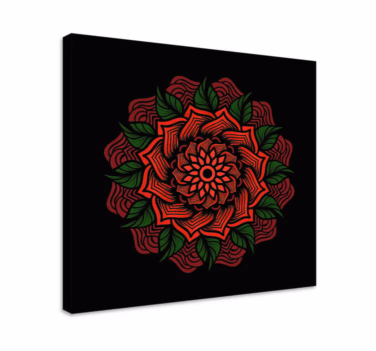 Leinwandbild mit floralem mandala design - TenStickers