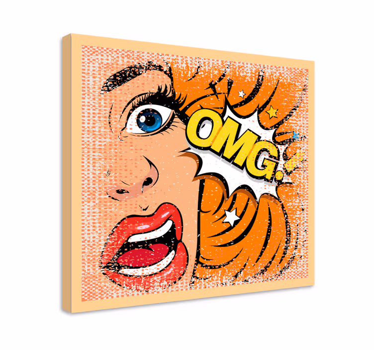 Kunst auf Leinwand Pop-art-gesicht - TenStickers
