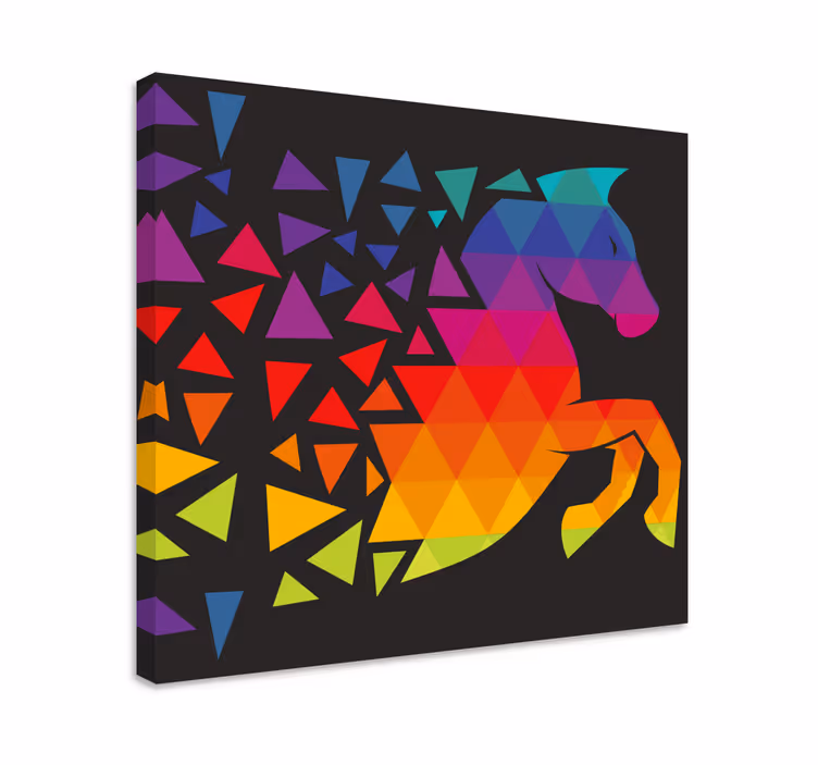 Wandbild Pferd Pferd mit bunten dods - TenStickers