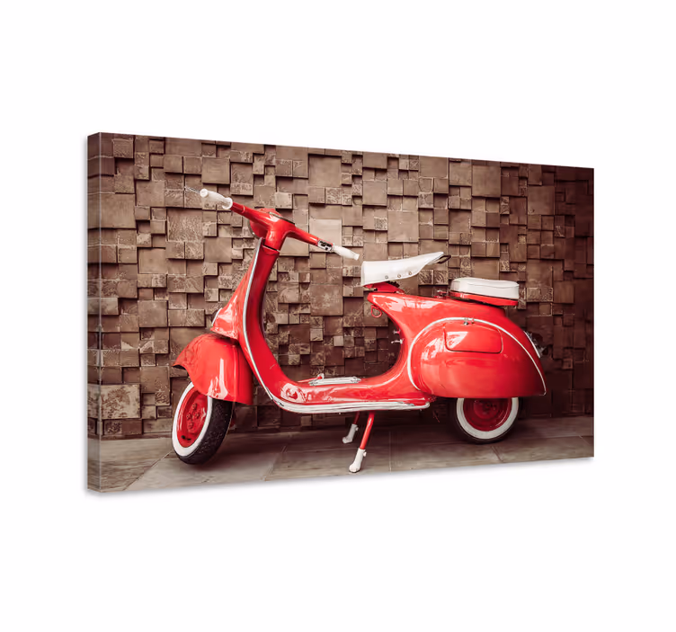Wandbilder Vintage Rotes motorrad - TenStickers