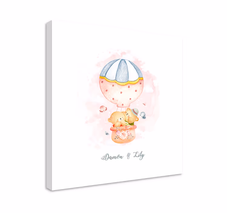 Leinwandbild babys mit ballons und bären - TenStickers
