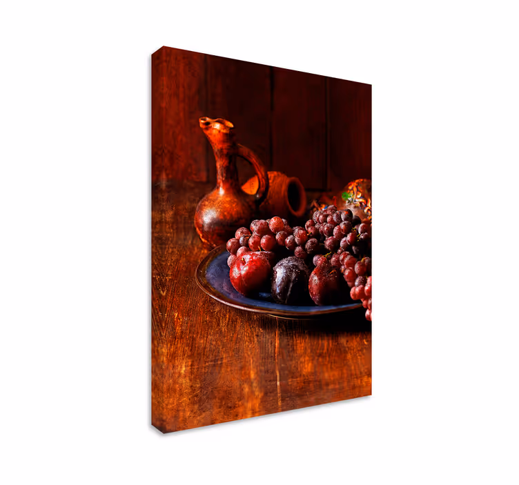 Leinwandbild Obst saftige trauben pflaumen - TenStickers