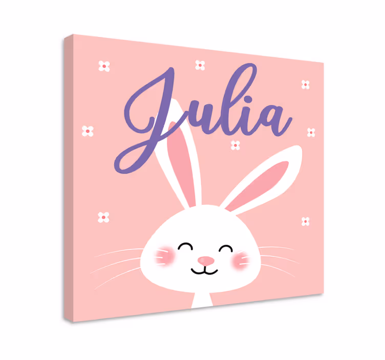 Leinwandbild babys glücklicher hase charakter - TenStickers