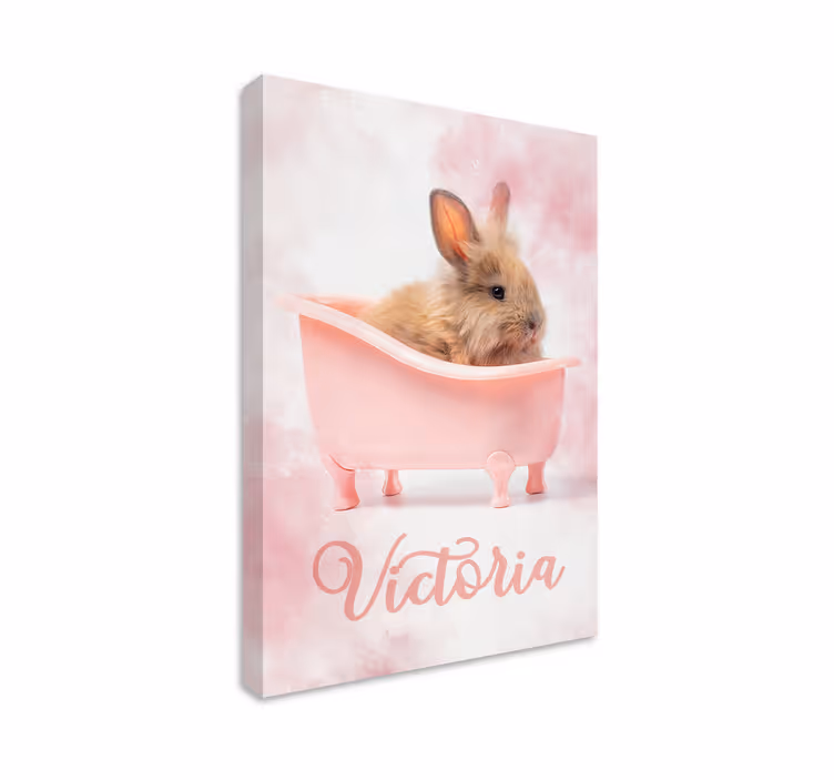 Wandbilder katzen und niedliches kaninchenporträt - TenStickers